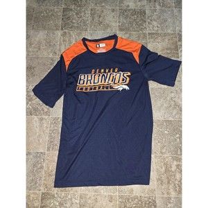 Small Denver Broncos Orange Blue Mans Graphic Mens Tee T-Shirt Top #884